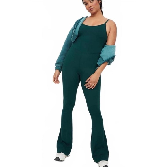 OFFLINE by Aerie Pants - OFFLINE by Aerie Real Me Xtra Green Flare Jumpsuit XS One Piece Workout Yoga